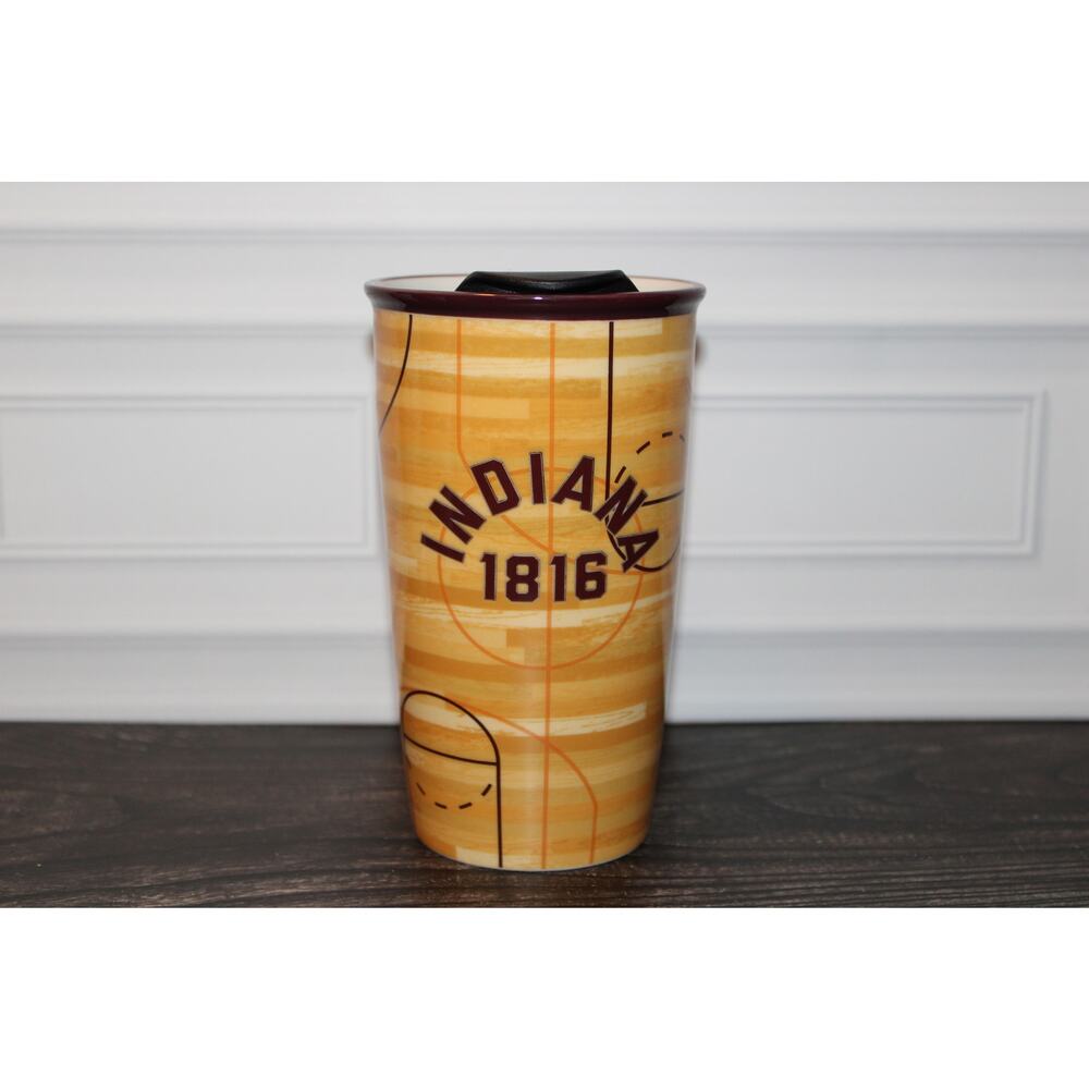 Starbucks Indiana Hoosiers Basketball 12oz Ceramic Travel Mug Collector Cup 1816
